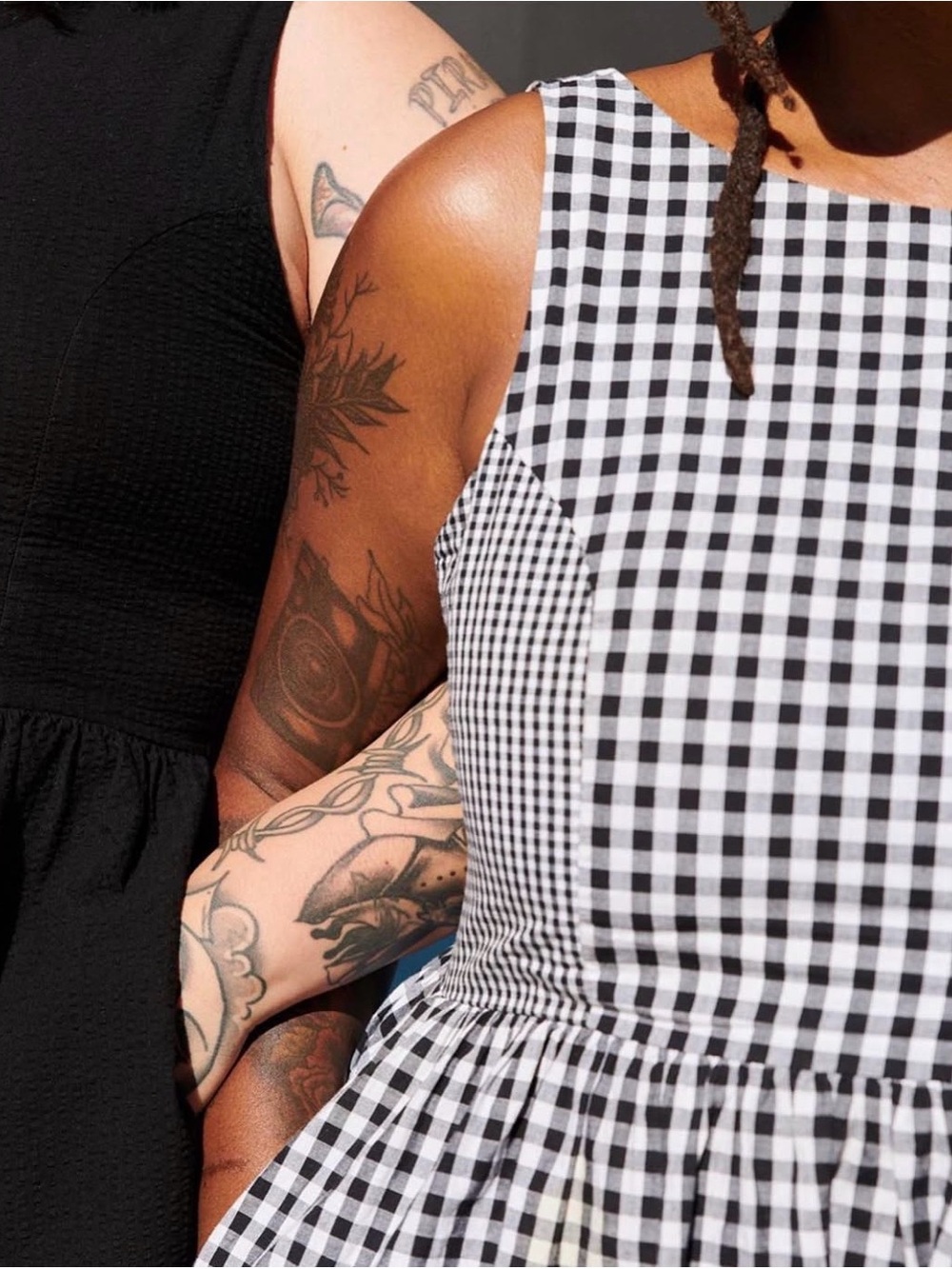 Tuesday of California Pinafore Dress in Black & White Gingham - Size Medium - Picture 4 of 10